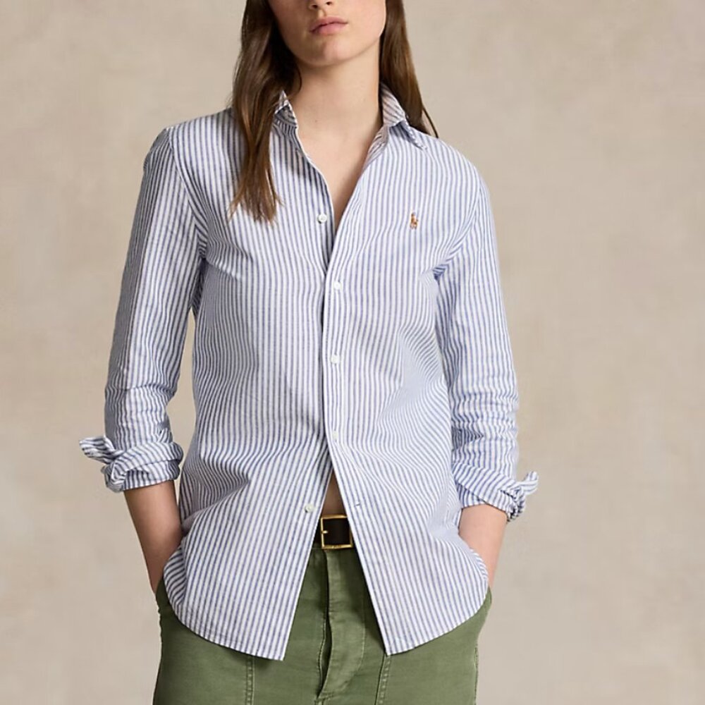 Polo Ralph Lauren Slim Fit Cotton Striped Oxford Shirt - 8